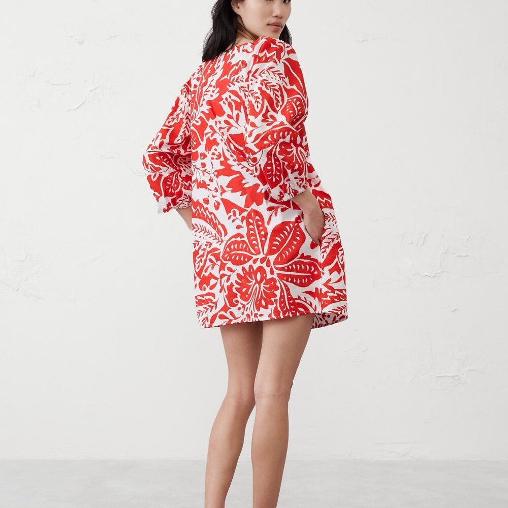 NWT Banana Republic Factory Poplin Puff-Sleeve Mini Dress